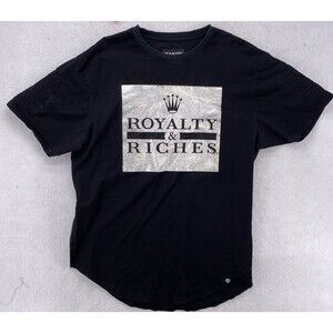 Makobi Shirt Men's Size XL Designer Zipper Street Wear Black  Royalty & Riches